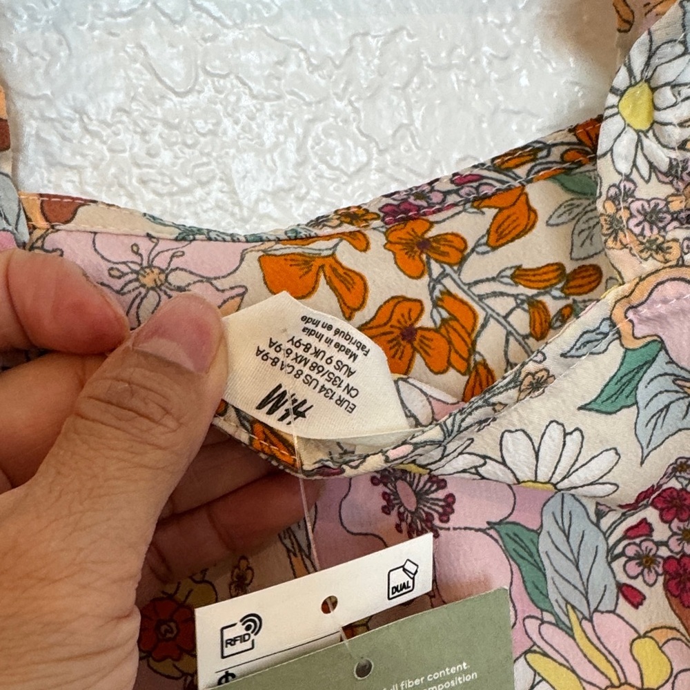H&M Pink Multi Floral Ruffle-Hem Tank Top - Picture 4 of 6